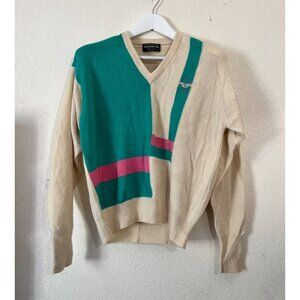 Vintage J.McInerney Ltd Mens 100% Lambswool V-Neck Sweater Size 40 Colorblock